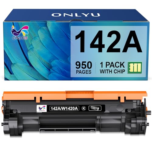 ONLYU 142A W1420A Toner with Chip Compatible for HP Laserjet M140w Toner for HP 142A W1420A 142X W1420X Toner Cartridges for Laserjet Pro M110w M110 M139 M139w M140w M140 (1 Black)