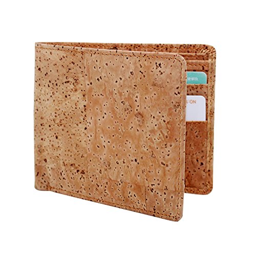 RFID Blocking Wallet for Men, Boshiho Natural Cork Credit Card Holder Wallet