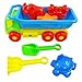 Liberty Imports Beach Toys Deluxe Playset for Kids - 7 Pieces Large Dump Truck Sand Shovel Set (Assorted Colors)