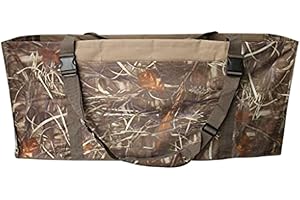 12 Slot Duck Decoy Bag with Adjustable Shoulder Strap, Water Drain System for Decoys and Duck Decoys, Large Front Pocket, 600