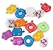 Sassy Shake and Rattle Pop Beads Toy- 15 Piece Plastic Set with 12 Soft Colors, and 3 Clear Plastic Beads with Rattle Pieces Inside