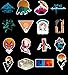 Vinyl Outdoors Hiking Camping Travel Adventure Stickers - Wilderness Nature Pack 100 Pcs for Suitcase, Car Bumper, Helmet, Luggage, Laptop, Water Bottle - Decals