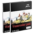 Madisi Watercolor Paper Pad, 9 X 12, 32 Sheets, 140lb (Pack of 2 Pads)