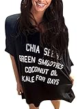 Singlelady Women's Letter Print Baggy T-shirt Swimwear Bikini Cover up(FBA)