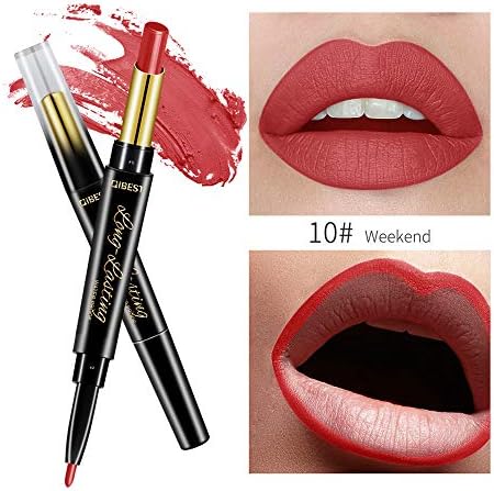 Creazy QIBEST Double-end Lasting Lipliner Waterproof Lip Liner Stick Pencil Lipstick (J)
