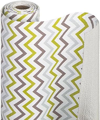 Smart Design Shelf Liner w/Bonded Grip - Wipes Clean - Cutable Material - Non Slip Design - for Shelves, Drawers, Flat Surfaces - Kitchen (12 Inch x 10 Feet) [Sea Foam Chevron]