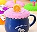 Rimobul 3 pcs Lovely Watertight Silicone Cup Lid Cover Mug Cap Block dust Leakproof Lid (Fruit)