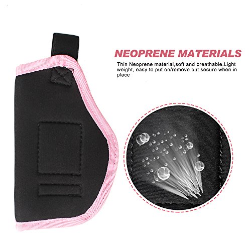 Kosibate TM IWB Holster for Women Gun IWB Concealed Carry fits Glock 17 19 26 27 29 30 33 42 43 Springfield XD XDS Taurus PT111 Ruger LC9 & All Similar Handguns (Pink, Right Hand)