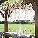 12 Pack Wisteria Artificial Flowers - 3.7 Feet/Pc Hanging Floral Garland Fake Silk Flowers, 12 Faux Vines, Perfect Decor / Photo Backdrop for Wedding, Reception, Home, Wall, Window Decorations (WHITE)