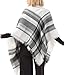Zando Soft Warm Tartan Plaid Scarf Shawl Cape Blanket Scarves Fashion Wrap White Gray Black White Gray Black One Size
