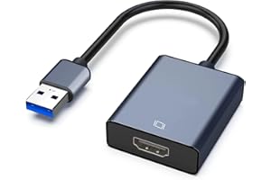 TULIYET USB to HDMI Adapter, USB 3.0/2.0 to HDMI for Multiple Monitors 1080P Compatible with Windows XP/7/8/10 (Darkgrey)