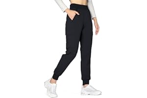 Hiwise Women's Cargo Joggers Lightweight Quick Dry Hiking Pants Athletic Stretch Travel Casual Outdoor Pants with 7 Pockets