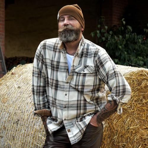 Dubinik® Mens Flannel Shirts Long Sleeve Flannel Shirt for Men Casual Button Down Brushed 100% Cotton Shirt