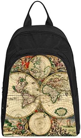JIUDUIDODO Custom World Map Oxford Fabirc School Bags Backpacks Outdoor Bags Shoulder Bags