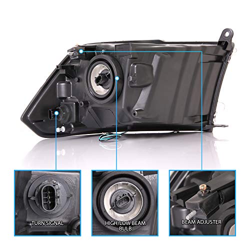 image for AmeriLite LED Plank Bar Black Replacement Headlights Assembly for Dodg