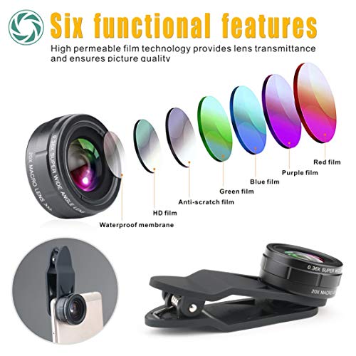 image for Idefair Phone Camera Lens Kit, 9 in 1 Zoom Universal Telephoto,Fisheye