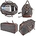 PRASACCO Oversized Canvas Duffel Bags for Men, Travel Tote Shoulder Handbag Weekend Bag for Women, Gray
