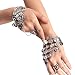 Sealike Beautiful Belly Dance Gold Triangle Bracelet Gypsy Jewelry Coin Bracelet Hand Decoration Wrist Bangle Ring with a Stylus (Silver)