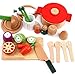 iPlay, iLearn Wooden Cutting & Cooking Pretend Play Set, Cookware, Serve Utensils, Pots and Pans, Learning Educational Kitchen Toy Gifts for 2 3 4 5 6 Year Olds and Up Kids Boys, Girls and Toddlers