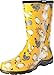 Sloggers Waterproof Garden Rain Boots for Women - Cute Mid-Calf Mud & Muck Boots with Premium Comfort Support Insole, (Chickens Daffodil Yellow), (Size 10)