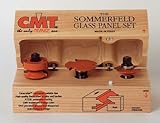 CMT 855.803.11 3-Piece Glass Panel Set in Hardwood Case, 1/2-Inch Shank, Carbide-Tipped