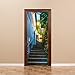 Fymural 3D Retro Stone Step Door Wall Mural Wallpaper Stickers Vinyl Removable Decals for Home Room Decoration 30.3x78.7