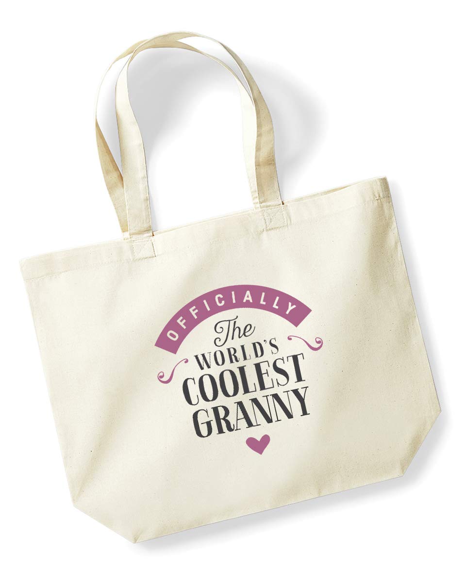 Granny Gift Bag Tote Shopping Bag Birthday Gift Present for Women Granny Keepsake (Natural)