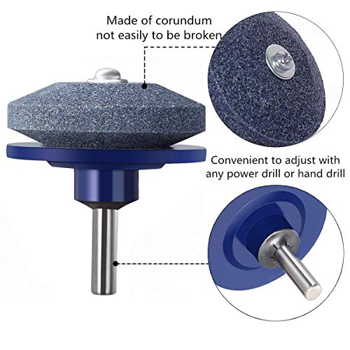 XIAOYU Lawn Mower Blade Sharpener & Blade Balancer for 750-042 Kit,Mower Blade Sharpener, Grinder Wheel Stone for Any Hand Drill Power Drill,for Courtyard Garden and Outdoor - 6 Pack