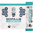 Gorilla Mind Hydration Packets - 3,073mg Electrolytes On The Go Convenient Drink Mix for Comprehensive Replenishment - Zero Sugar, Naturally Sweetened & Fasting Friendly - 30 Count (Cherry Blackout)