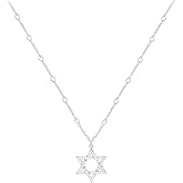 Kyerlyn Dainty Necklaces for Women Hollow Heart Necklace/David Star Lover Pendant Sun Tag Necklace Women Jewelry Girls Gift