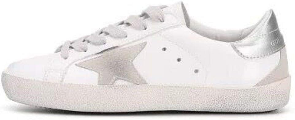 Ksuperk Unisex Leather Luxury Casual Star Sneakers