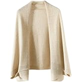 EMGILL Women's Open Front Shawl Wrap Knitted Sweater Cardigan Soft Pashmina Scarf Winter Warm Poncho Cape with Sleeves