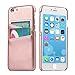 iPhone 6 Card Case - SOWOKO iPhone 6S Slim Leather Wallet Case Credit Card Slots ID Holder Phone Protection Cover for Apple iPhone 6/6S 4.7 inch (Rose Gold)