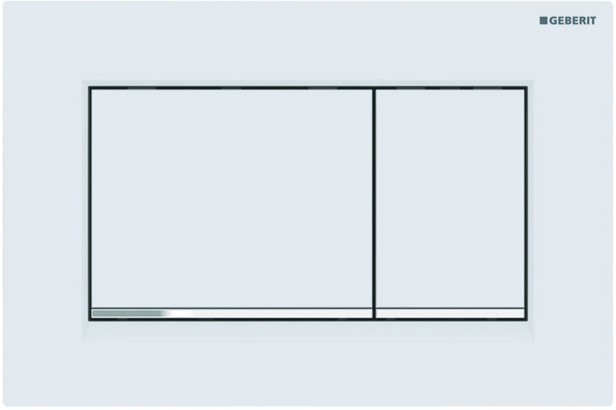 Geberit Sigma 30 115883JT1 Actuator Plate for 2 Flushes with Front Actuation Plate and Buttons Matte White Stripes Chrome