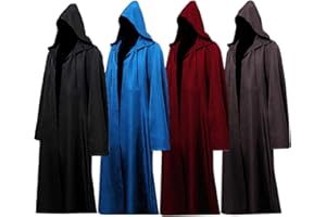 WonShak Tunic Hooded Robe Adult Wizard Robes Monk Priest Cloak Halloween Cosplay Knight Hood Cape Renaissance Costumes