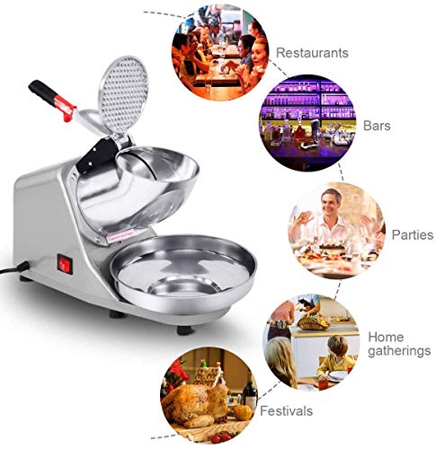 WCY Elektro-EIS-Crusher, Ice Shaver Maschine, Ousehold Gewerbe Edelstahl Schnee-Kegel-Maschine for EIS, kalte Getränke… – Bild 7