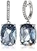 Sterling Silver Swarovski Denim Blue Color and Clear Crystal Dangle Earrings