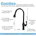 Comllen Best Antique Single Handle Solid Brass Pull Out Sprayer Oil Rubbed Bronze Kitchen Faucet, Tall Bronze Kitchen Sink Faucet Without Deck Plate