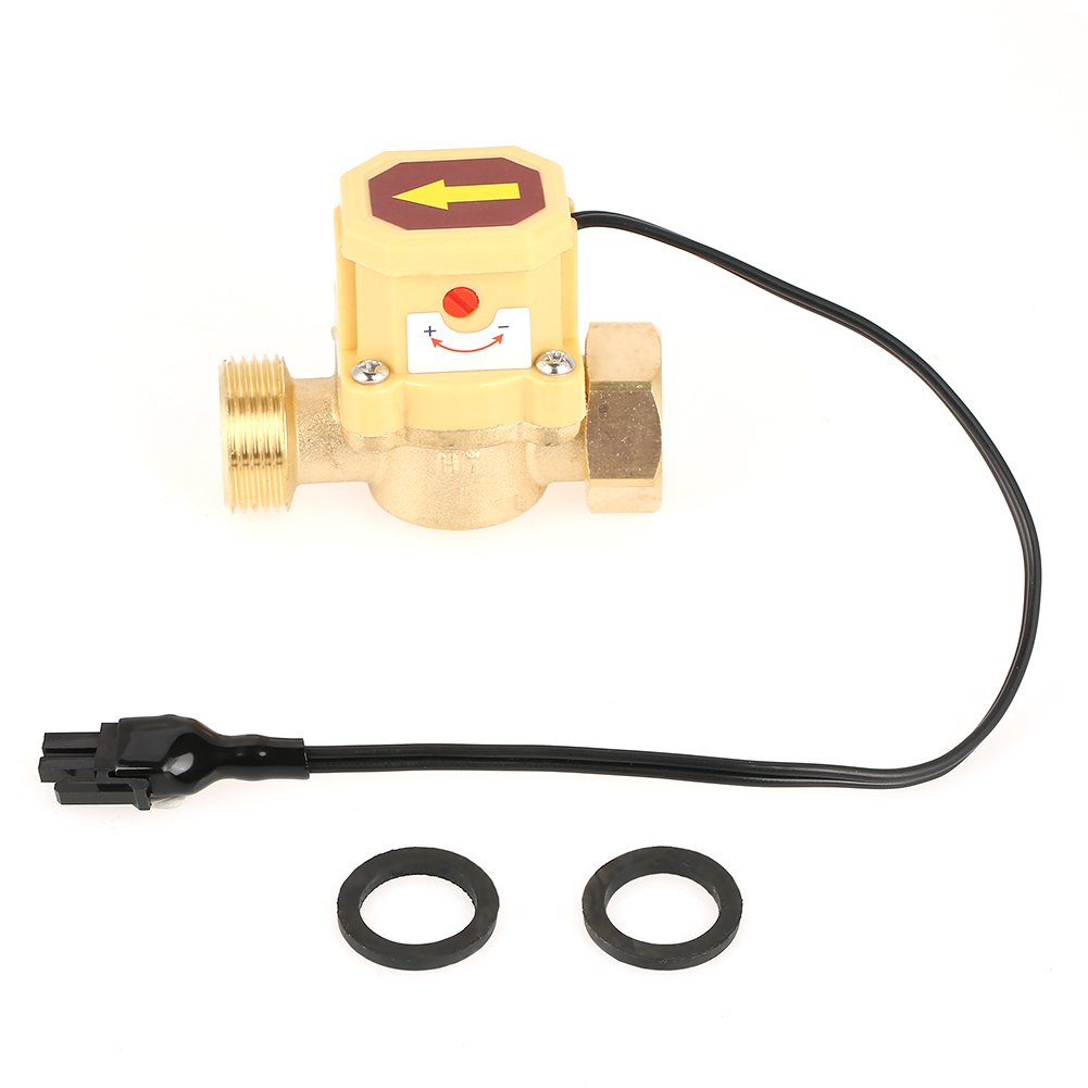 Water Flow Switch 3/4 Inch Thread Metal Pump Pressure 0.6 Mpa with 2 Washers for Increasing Water Pressure