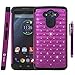 Style4U Motorola Droid Turbo Case, Moto Droid Turbo Studded Rhinestone Crystal Bling Hybrid Armor Case Cover for Motorola Droid Turbo XT1254 with 1 Stylus [Purple/Black]