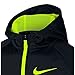 Nike Boy's Therma Full-Zip Hoodie (Black/Volt, Large)