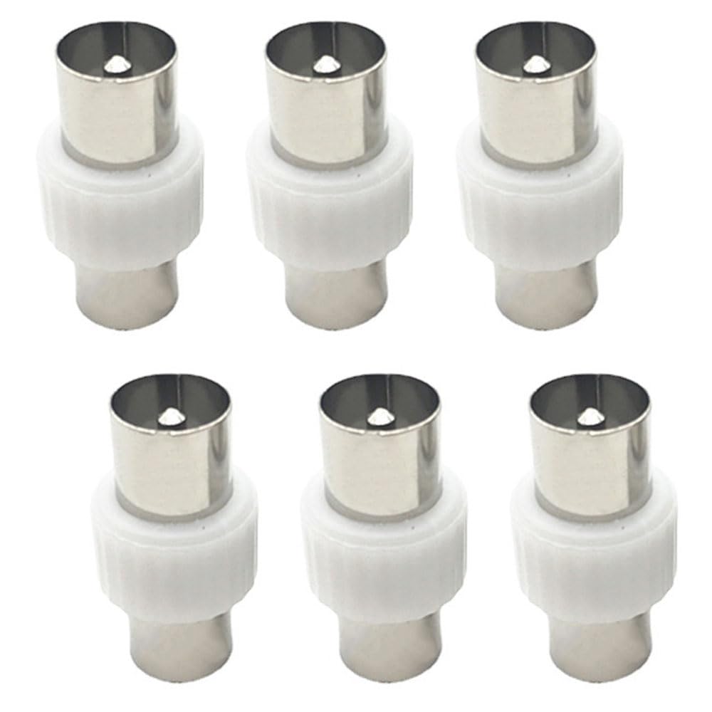 BINBXOQ 6 Pcs Male To Male TV Aerial Coaxial Coupler TV Aerial Coaxial Coupler Male to Male Coax Connector Male to Male RF Connector for TV Cable Coaxial Cable