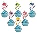 36 pieces Shark Cupcake Toppers Shark Theme Party Supplies- Shark Family Baby Shower Baby Party Decoration