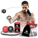 Boxing Ball on String, Complete Boxing Set with 2 Difficulty Levels Boxing Reflex Balls Including Headband and Hand Wraps, Improve Your Agility, Coordination and Punching Speed, Easy to Use