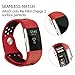 POY Replacement Bands Compatible for Fitbit Charge 2, Adjustable Breathable Wristbands with Air Holes Straps, Small Red Black 1PC
