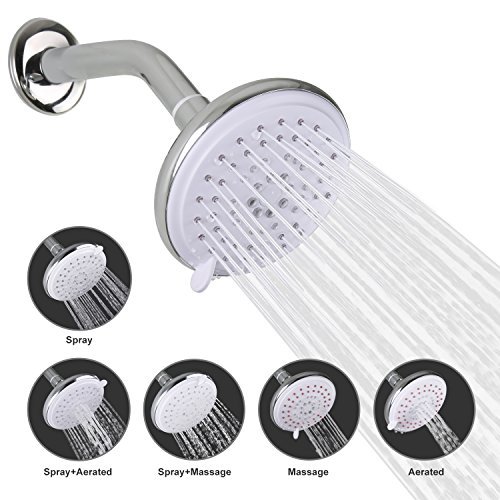Rainfall Shower Head Fivanus 5 Settings High Pressure Fixed Shower heads.