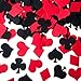 MOWO Casino Confetti Table Decoration and Las Vegas Theme Party Decoration (Black,red,200pc)