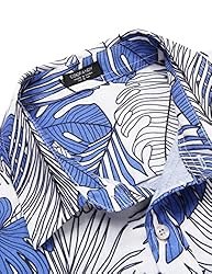 COOFANDY Men Summer Floral Shirts Cotton Short