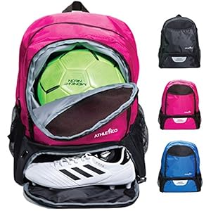 Athletico Youth Soccer Bag – Soccer Backpack & Bags for Basketball, Volleyball & Football | Includes Separate Cleat and…