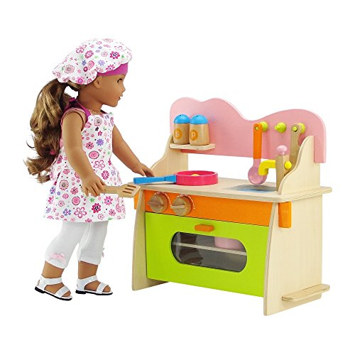 Emily Rose 18 Inch Doll Kitchen Set with Baking Oven, Stove, Sink and